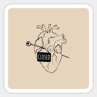 closed heart Sticker